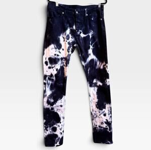 Ksubi Van Winkle Habits Dialled Jeans 34 Tie Dye Bleached Skinny Denim NWT